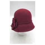 100% Wool Hat Osfm Burgundy