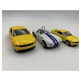 3 Ford Mustang Die Cast Model Cars