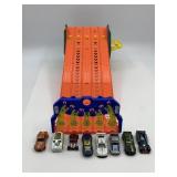 Hot Wheels Race Lane Carry Bucket & 8 Cars