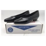 Black Patent Capps Low Heel Uniform Shoes Sz 9.5w