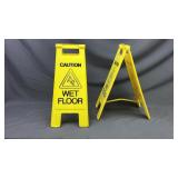 2 Wet Floor Caution Signs Yellow