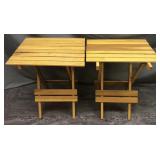 2 Wood Folding Patio Tables