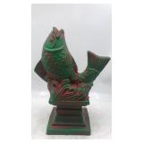 Koi Fish Statue Concrete Red / Green