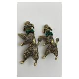 2 Vintage Articulated Poodle Dog Brooches/pins