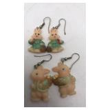 2pr Easter Bunny Earrings