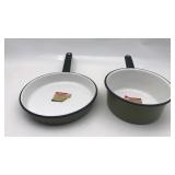 2 New Gourmet Porcelainware By Cinsa Normandy Pans