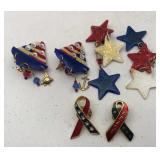 Fourth Of July Earrings & Pins Lot