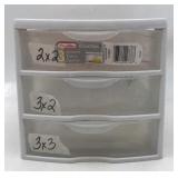 3 Drawer Sterilite Storage Unit W/ Plastic Bags