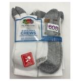 New 6pr Mens Crew Socks Sz 6-12 White