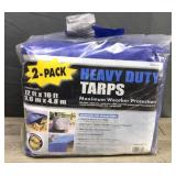 New 2pack Heavy Duty Tarps 12ft X 16ft Blue