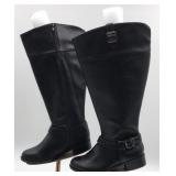 Solange Wide Calf Tall Black Boots Sz 7.5