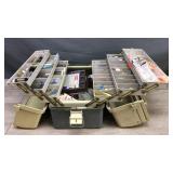 Full Plano Fishing Tackle Box W/ Tackle, Lures, &