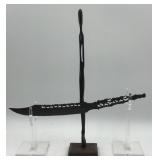 Carved Training Knife & Tall Slim Figure On Base