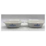 2 Cute Corningware Petite Pans W/plastic Lids P-41