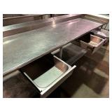 STAINLESS STEEL 145" PREP TABLE WITH SINK