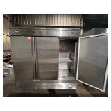 COLD TECH STAINLESS STEEL CFD-3R 80" 3 DOOR REFRIGERATOR ON WHEELS WITH KEYS FOR DOOR LOCKS