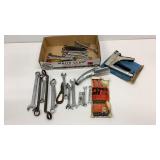 Tool lot: wrenches, screwdrivers, rivet tool,