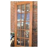15 glass pane door, hinges attached, 30x80