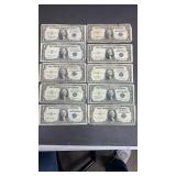 Currency: (10) 1935 $1 Silver Certificate Notes