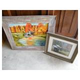 2 OLD MILL PICTURES WITH RUSTIC FRAMES, 1 PHOTO