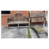 Wood Garden Bench pre-aged 56ï¿½ wide and (2)