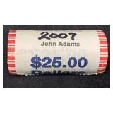 Roll: UNC 2007 $25 John Adams Presidential