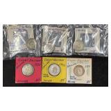 (6) Silver 1 Shilling Great Britain Coins, World