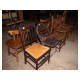 14 CHAIRS: 5 RUSH BOTTOM & 3 CANE BOTTOM