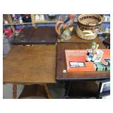 4 ANTIQUE 24" SQ SIDE TABLES (3 OAK), ALL W/