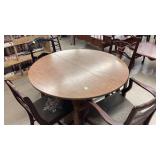 Round Dining Table with (4) Mixed Chairs