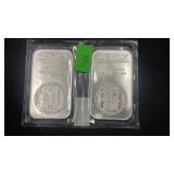 SILVER: (2) 1 Oz APMEX Silver Bars