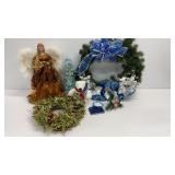 Mixed Christmas decor: angel tree topper. Two