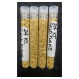 GOLD: (4) Vials 24K Gold Flake