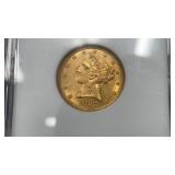 GOLD: 1907-D $5 Gold Liberty