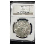 1885-O Morgan Silver Dollar NGC MS63