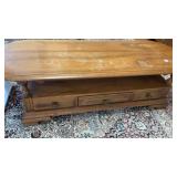 Coffee table, one drawer, oval shape, top has