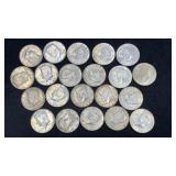 (21) 40% Silver Mixed Dates Kennedy Half Dollars