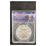 2017 American Silver Eagle NGC MS70 45th TRUMP