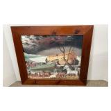 Noahï¿½s Ark print in natural wood frame, 32x36