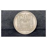 1933 France Silver 5 Francs World / Foreign Coin