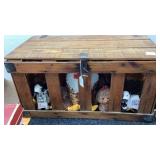 Vintage Chicken Crate with Plush Chickens