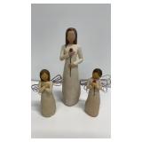 3 sweet Willow Tree figures, 2 are angels