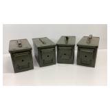 (4) Ammo Metal Boxes 11.5x6x7