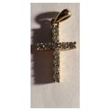 Cross Charm-marked Pallidum With Stones-1 Gram