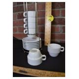 World Market Set of Cappuccino Mugs & Saucers in