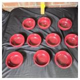 Bybee Pottery Bowls, Cranberry, set of 10, 5.5"