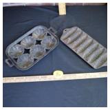 VTG Cast Iron Baking Pan Turks Head Muffing