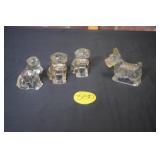 VTG Glass Scottie Dog Scottish Terrier & 3 VTG