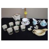 Sugar and Creamer, Tea Set, Gravy Boat & 3 D Cup