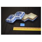 VTG Covered Box Dragon Design Blue / White